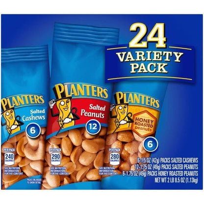 Planters, Cashew & Peanut, Variety Pack, 24-count