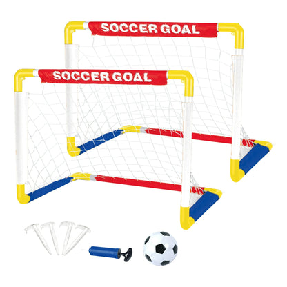 Play Day Foldable Soccer Set (2 Folding Goals, Ball, Inflating Pump, & 4 Stakes) Children Ages 3+