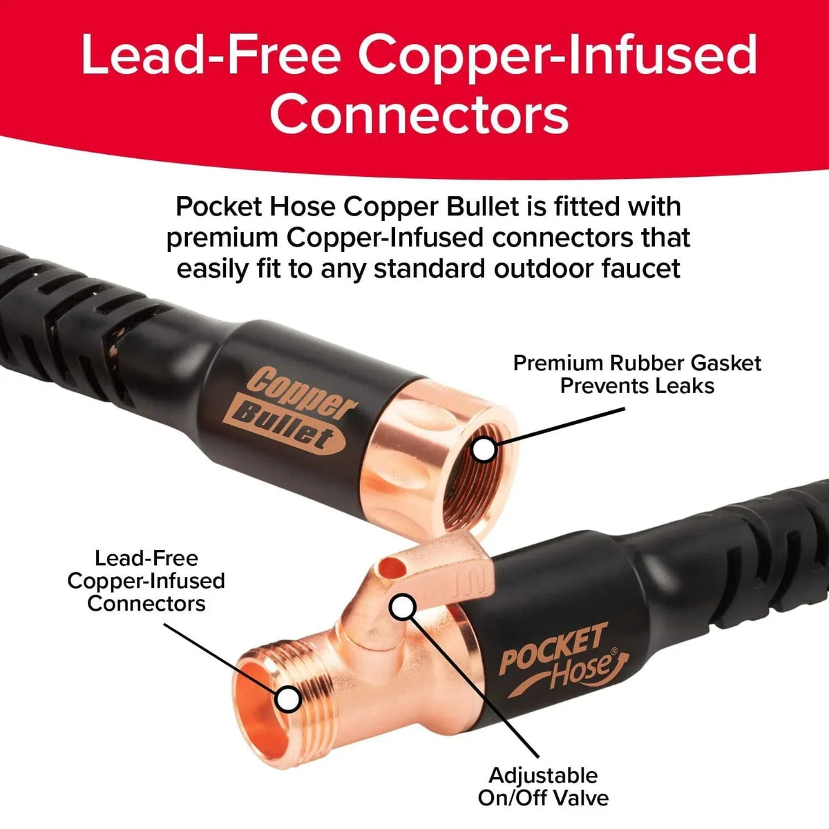 Pocket Hose Copper Bullet 50' Expandable Garden Hose
