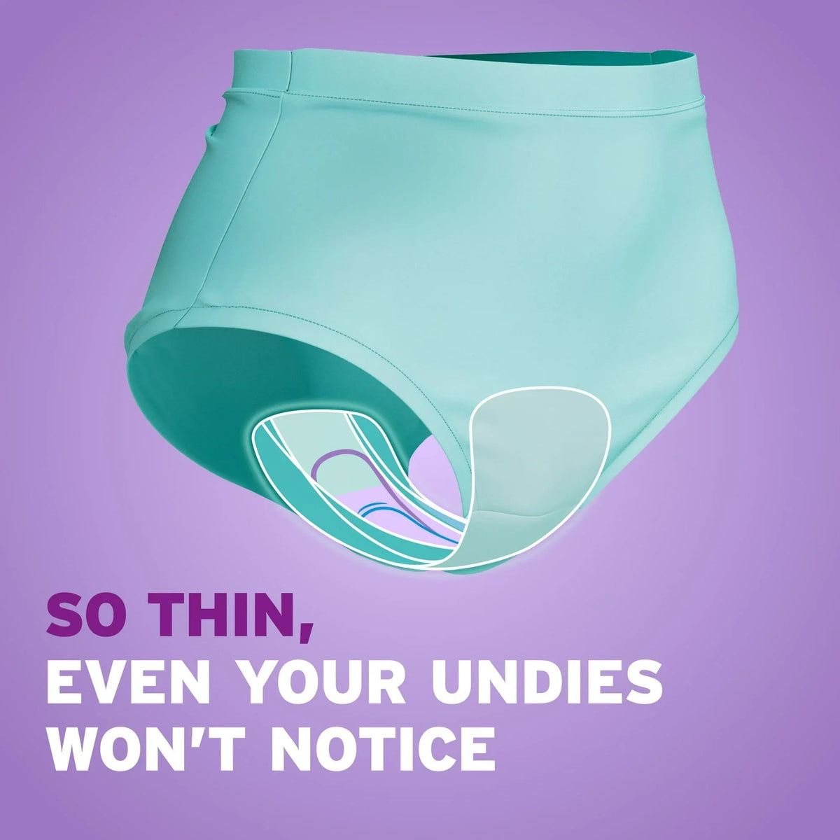 Poise Ultra Thin Incontinence Pads, 3 Drop Light Absorbency, Regular Length, 48 Count