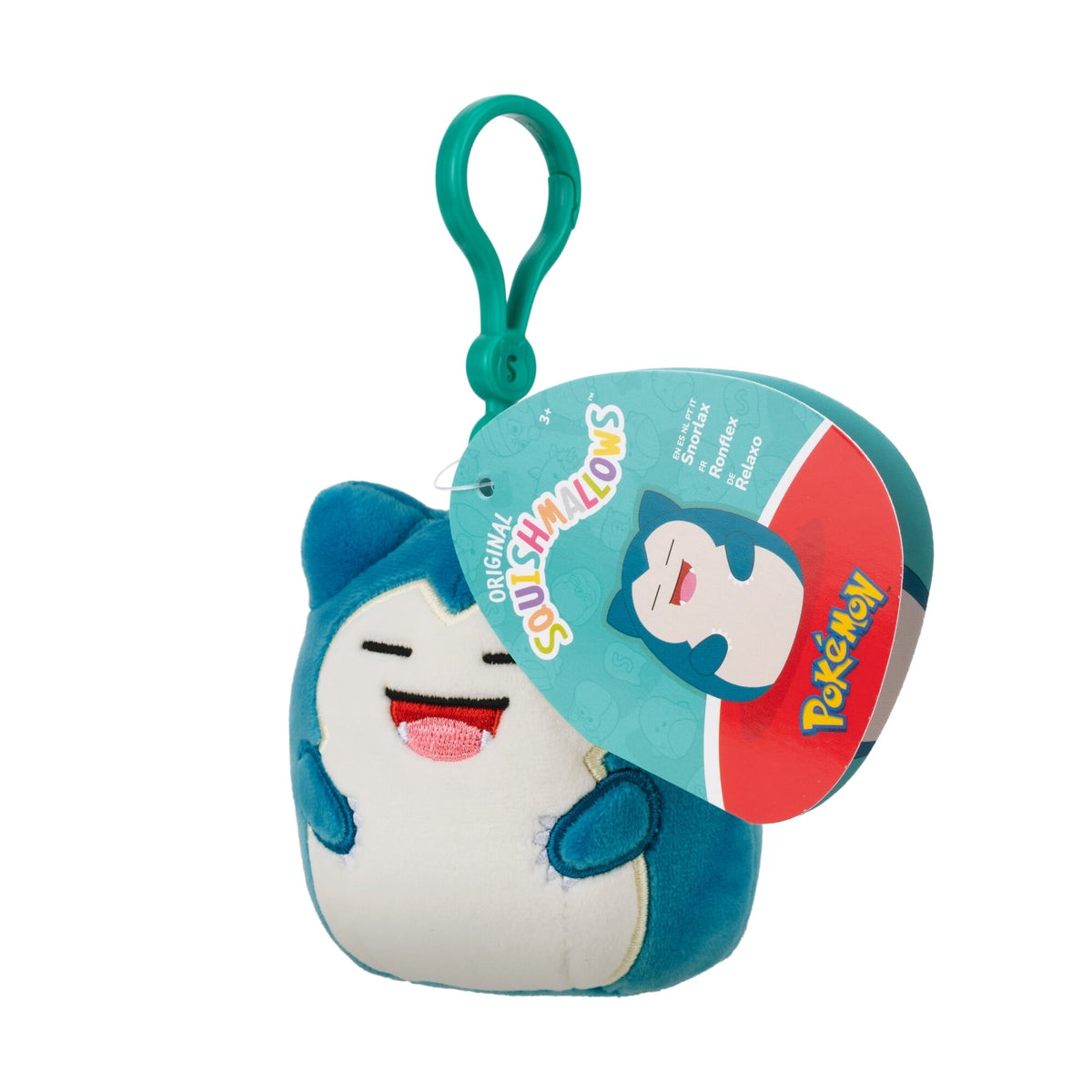 Pokemon Squishmallow Clip-On Plush Snorlax