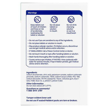 Polident Rapid Clean Dental Cleanser Tablets, 102 ct., 2 pk. (PACK OF 3 )