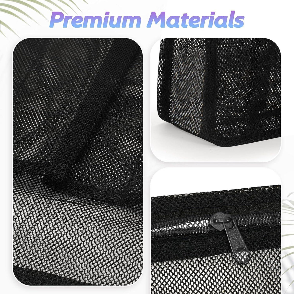 Portable Large Mesh Shower Caddy & Toiletry Tote Bag - Quick Dry for College Dorm, Gym, Pool, Travel, Beach, Yoga, Camping, and More (Black)