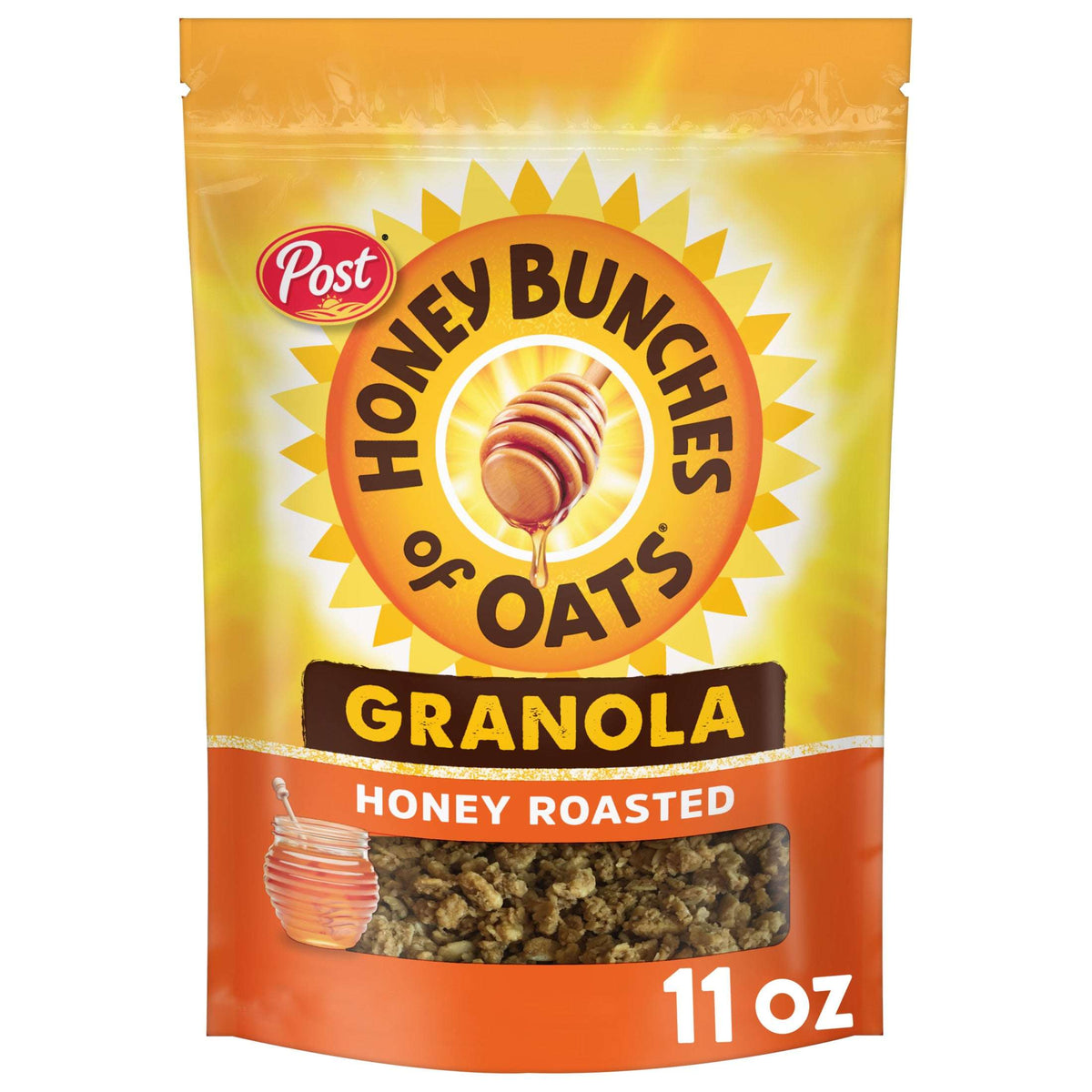 Honey Bunches of Oats Honey Roasted Granola Cereal with Whole Grains, Resealable 11 oz Bag