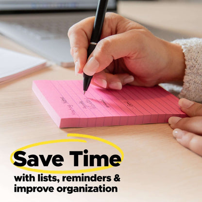 Post-it Super Sticky Notes, 3 in. x 3 in., Supernova Neons, 24 Pads