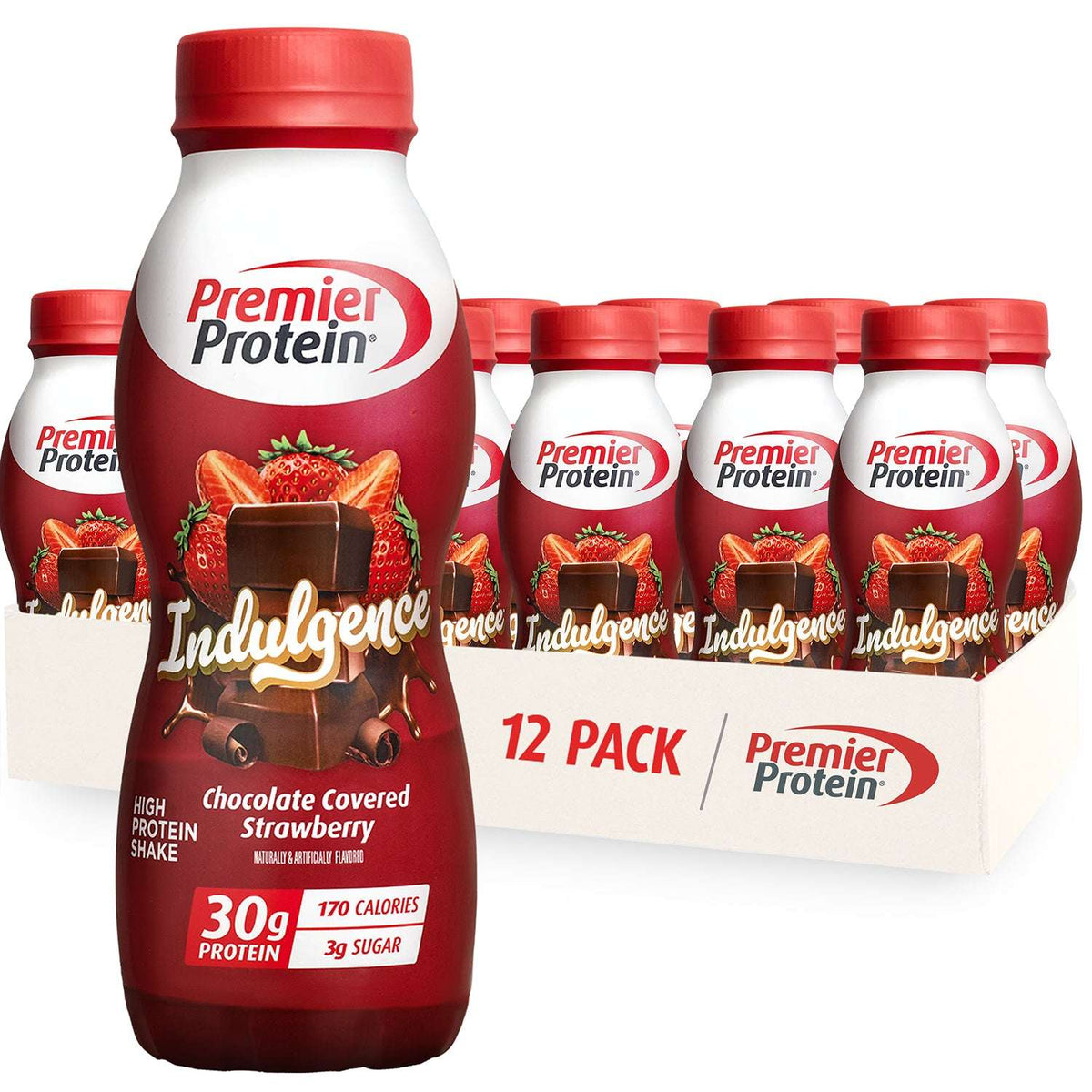 Premier Protein Indulgence Protein Shake, Chocolate Covered Strawberry, 30g Protein, 11 fl oz