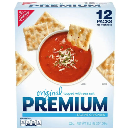 Premium Saltine Crackers, Original, 48 oz, 12-count
