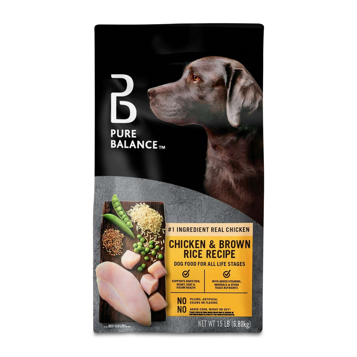 Pure Balance Chicken & Brown Rice Recipe Dry Dog Food, 15 lbs
