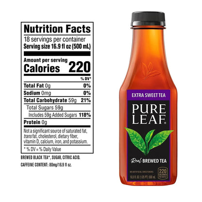 Pure Leaf Extra Sweet Iced Tea, 16.9 fl. oz., 18 pk.