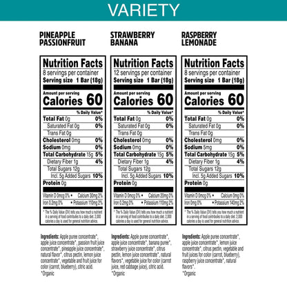 Pure Organic Layered Fruit Bars, Variety Pack, 0.63 oz, 28-count
