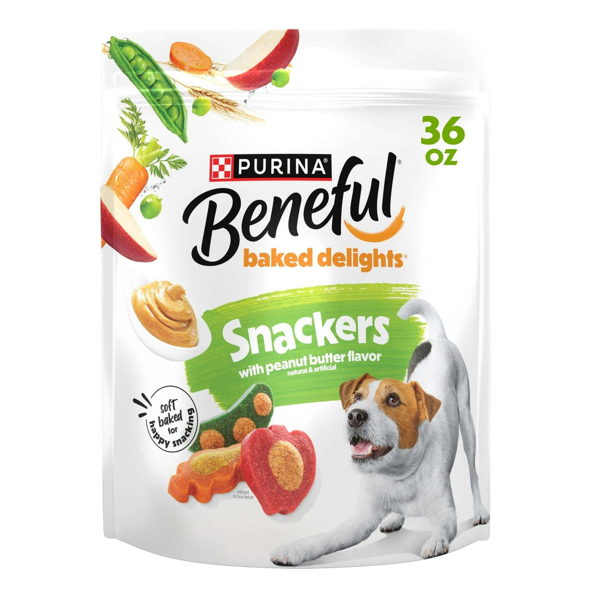 Purina Beneful Baked Delights Snackers with Peanut Butter Flavor Soft Baked Treats for Dogs