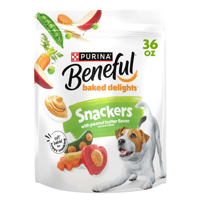 Purina Beneful Baked Delights Snackers with Peanut Butter Flavor Soft Baked Treats for Dogs