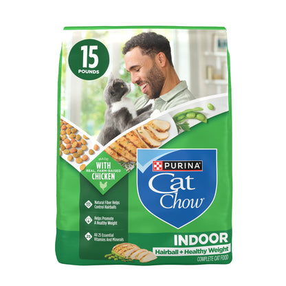 Purina Cat Chow Hairball & Healthy Weight, Indoor Dry Cat Food, Chicken, 3.15 lb Bag
