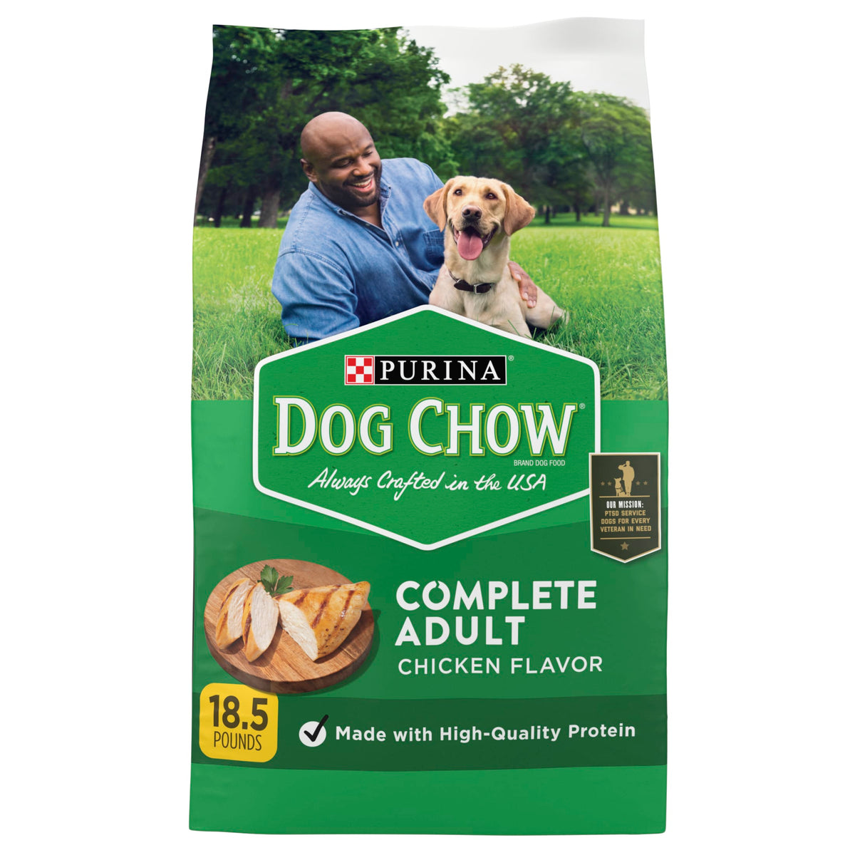Purina Dog Chow Complete, Dry Dog Food for Adult Dogs, Real Chicken, 18.5 lb Bag