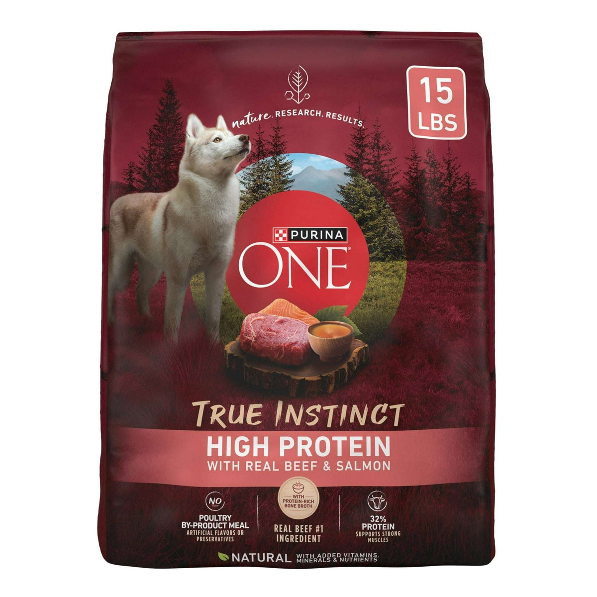 Purina ONE True Instinct Dry Dog Food for Adults, High Protein with Real Beef & Salmon