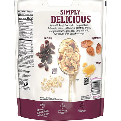 Quaker Simply Granola Oats, Honey, Raisins and Almonds, 2 pk./34.5 oz.