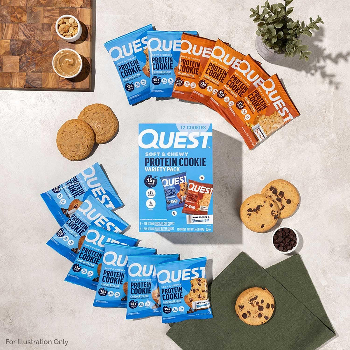Quest Soft & Chewy 15g Protein Cookie, Variety Pack, 12 ct.