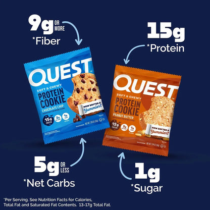 Quest Soft & Chewy 15g Protein Cookie, Variety Pack, 12 ct.
