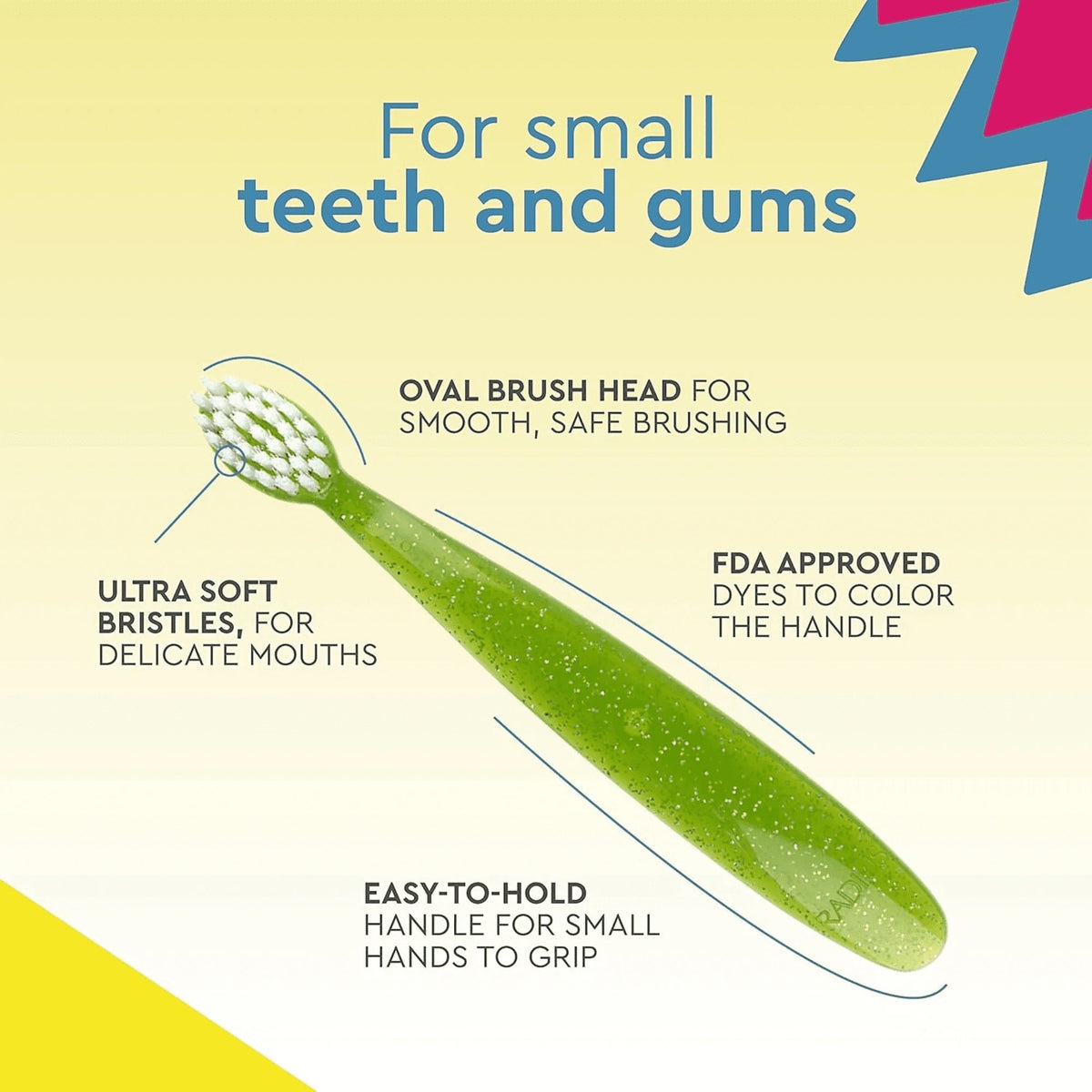 RADIUS Kids Toothbrush, Child Extra Soft, 1 YR+, Totz Toothbrush, Value Pack, 2 CT