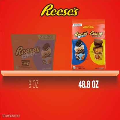 REESE'S Miniatures Oreo and Original Peanut Butter Cups Candy, 48.8 oz.