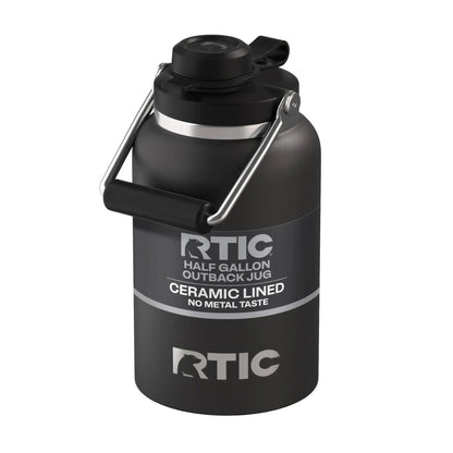 RTIC Half Gallon Ceramic Lined Insulated Outback Water Bottle Jug, Leak Proof