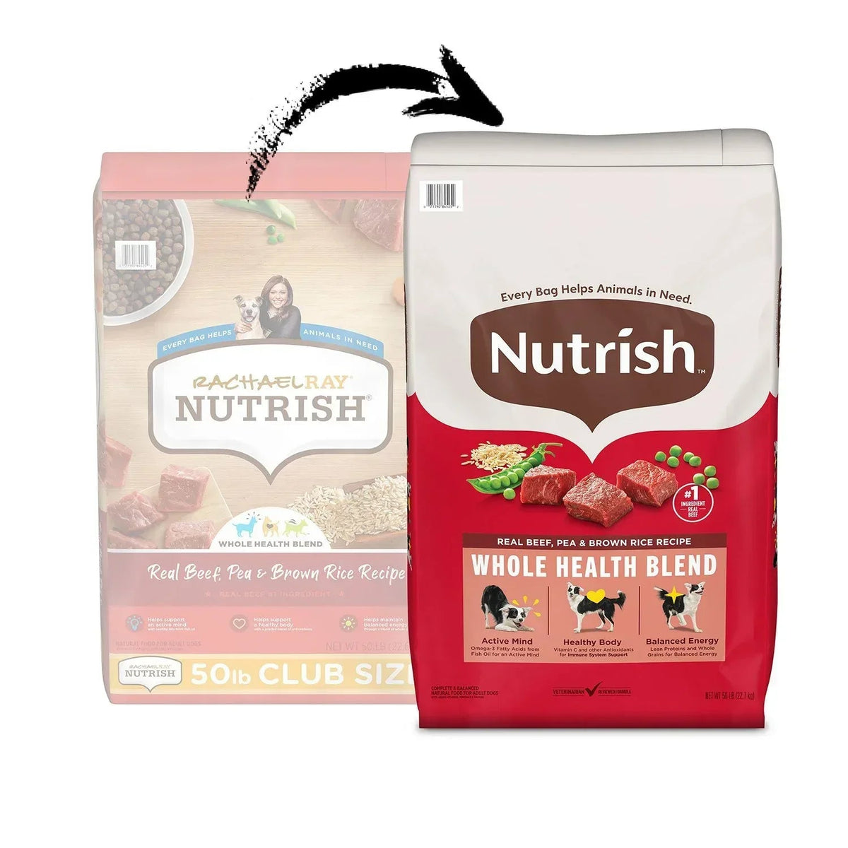 Rachael Ray Nutrish Real Beef, Pea & Brown Rice, Dry Dog Food, 50 lbs.