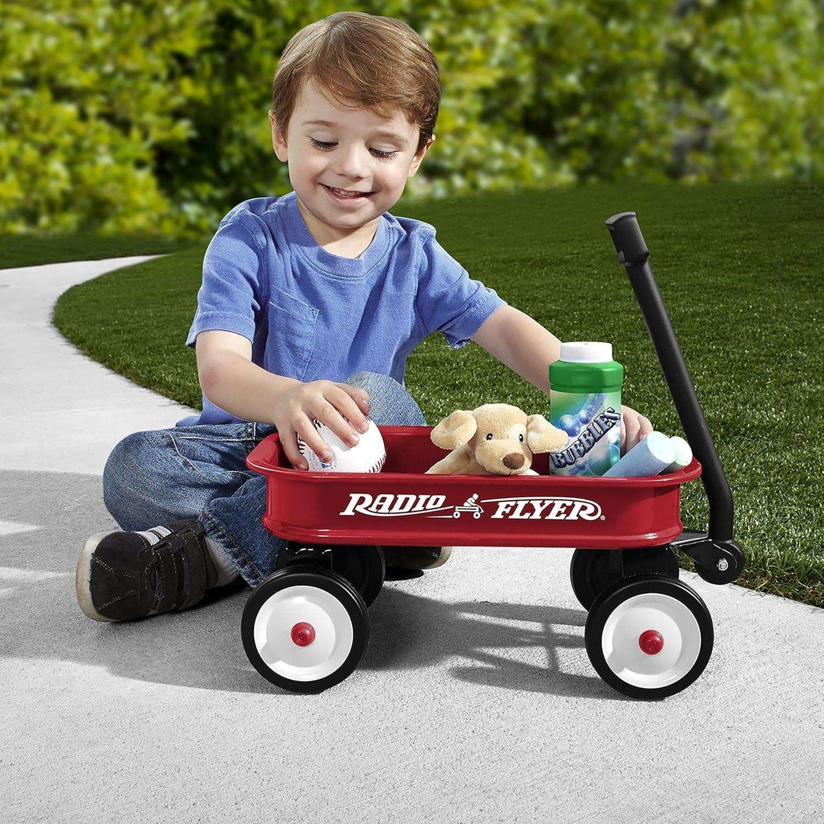 Radio Flyer Mini Classic Red Wagon for Kids, Toy Wagon For Kids Aged 1.5+, Play-Size Version of the Classic, Durable Rolling Wheels & Steel Body, Working Handle, For Toys, Crafts & Gift Displays