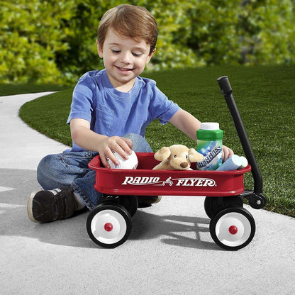 Radio Flyer Mini Classic Red Wagon for Kids, Toy Wagon For Kids Aged 1.5+, Play-Size Version of the Classic, Durable Rolling Wheels & Steel Body, Working Handle, For Toys, Crafts & Gift Displays
