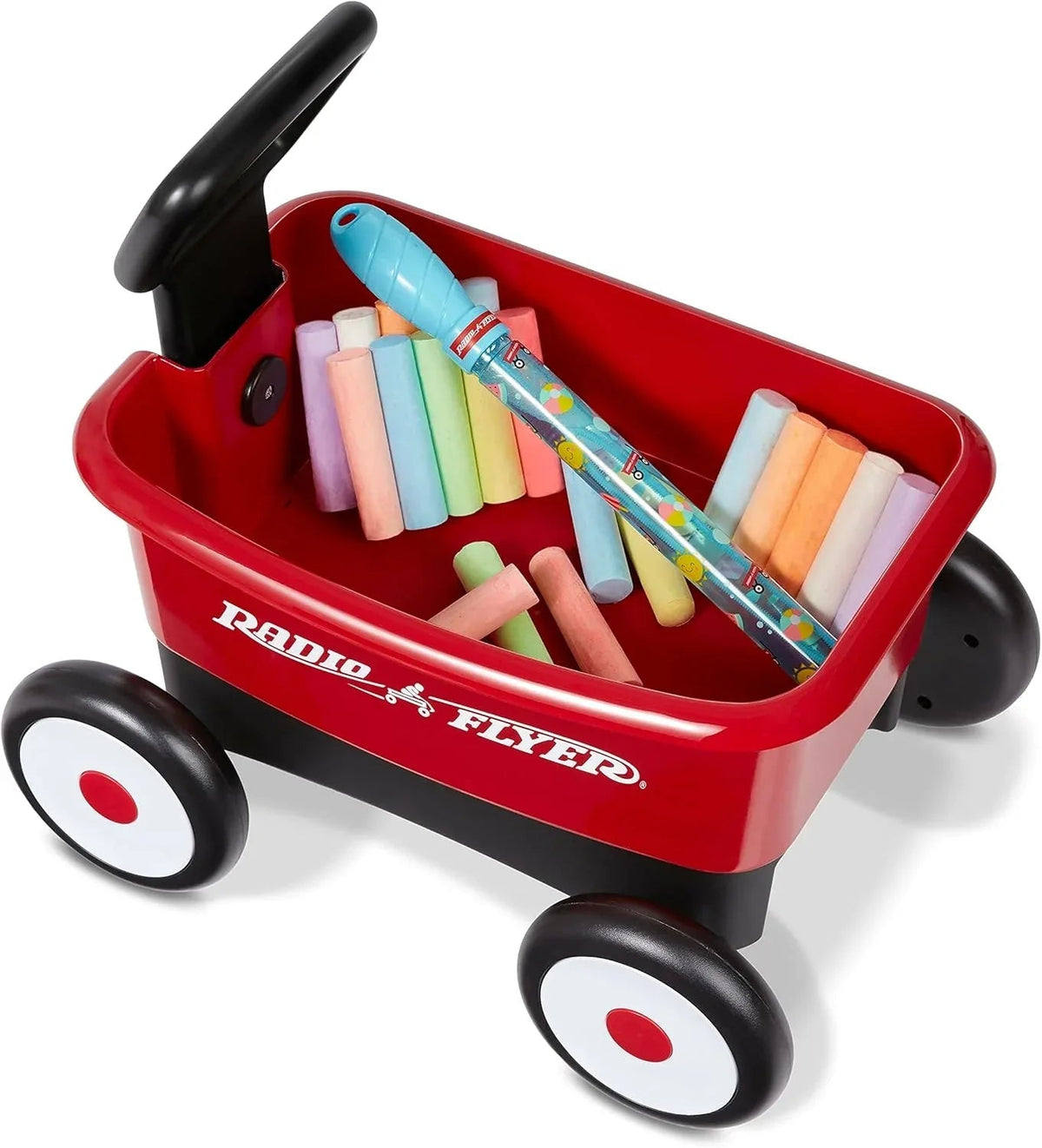 Radio Flyer Push & Pull Walker Wagon , Red, for Kids 1-4 Years Old, Locking Handle for Stability, Baby Push Walker Converts to Pull Wagon, for Indoor & Outdoor Play