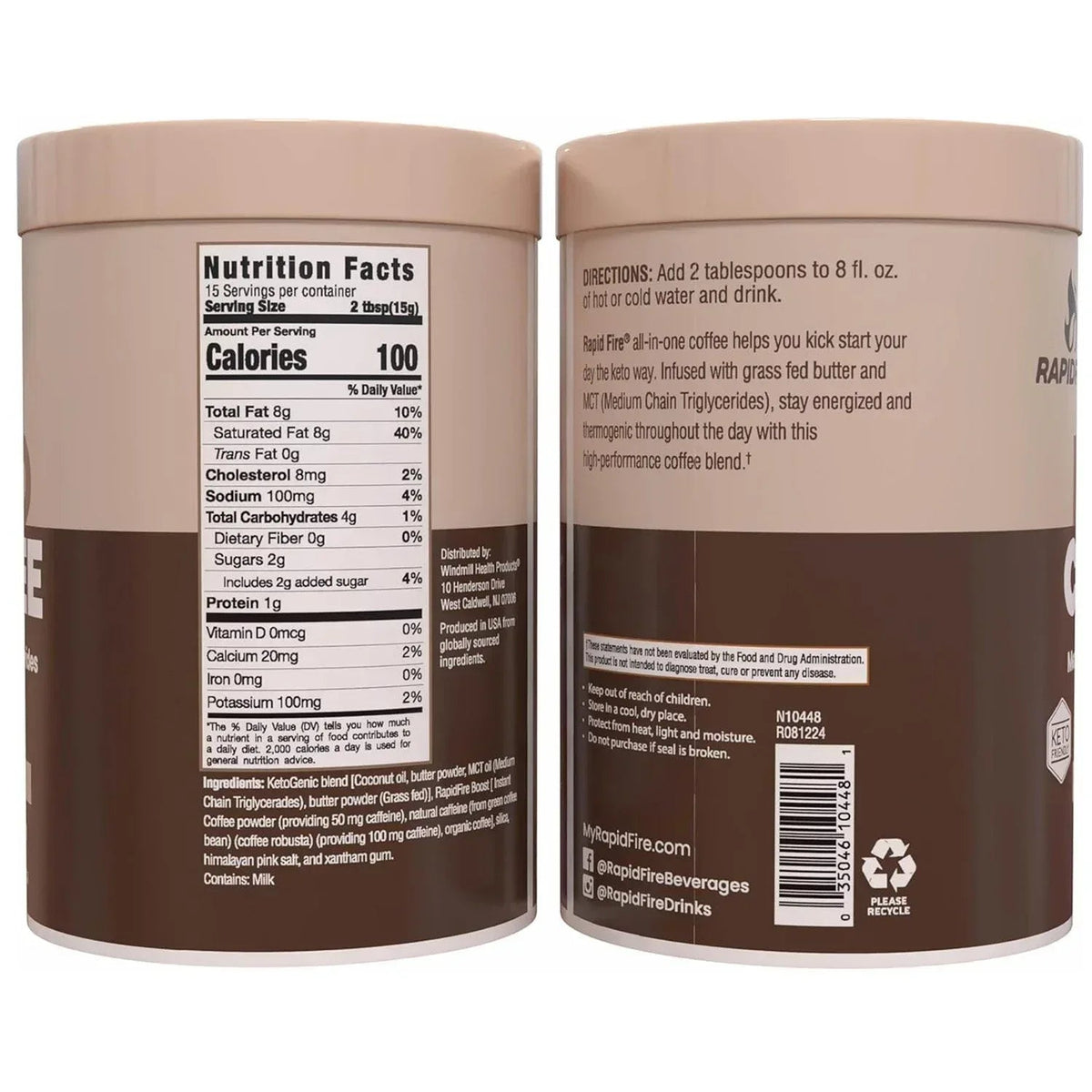 Rapid Fire Keto Instant Medium Roast Coffee, 7.93 oz., 2 pk.
