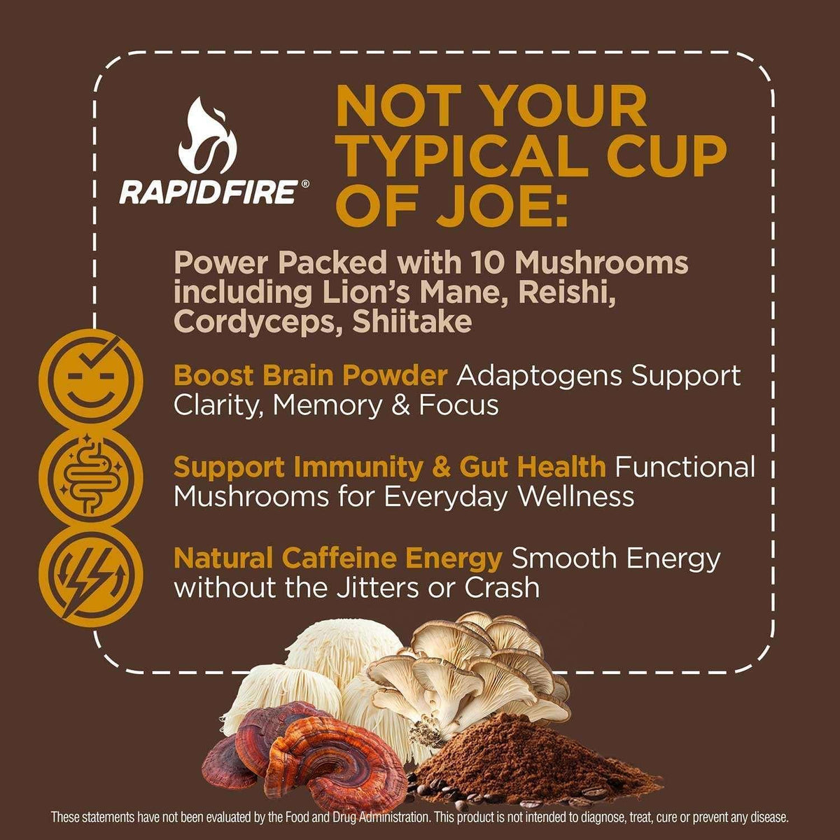 Rapid Fire Mushroom Instant Coffee, French Roast, 15.87 oz.