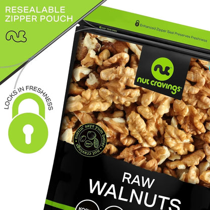 Nut Cravings Raw Walnuts Halves & Pieces, Unsalted, Shelled