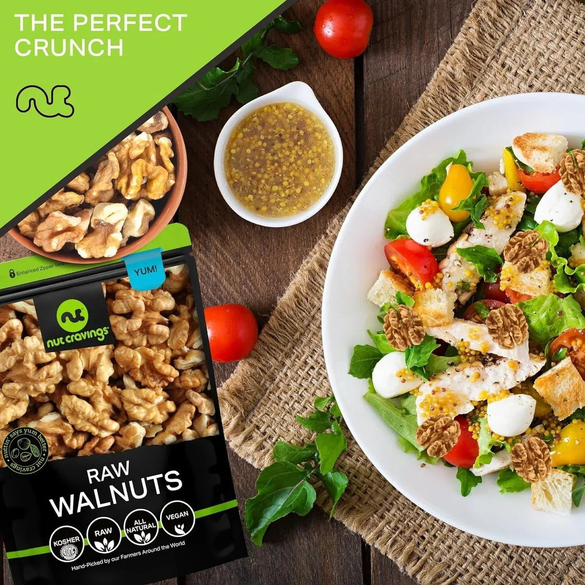 Nut Cravings Raw Walnuts Halves & Pieces, Unsalted, Shelled