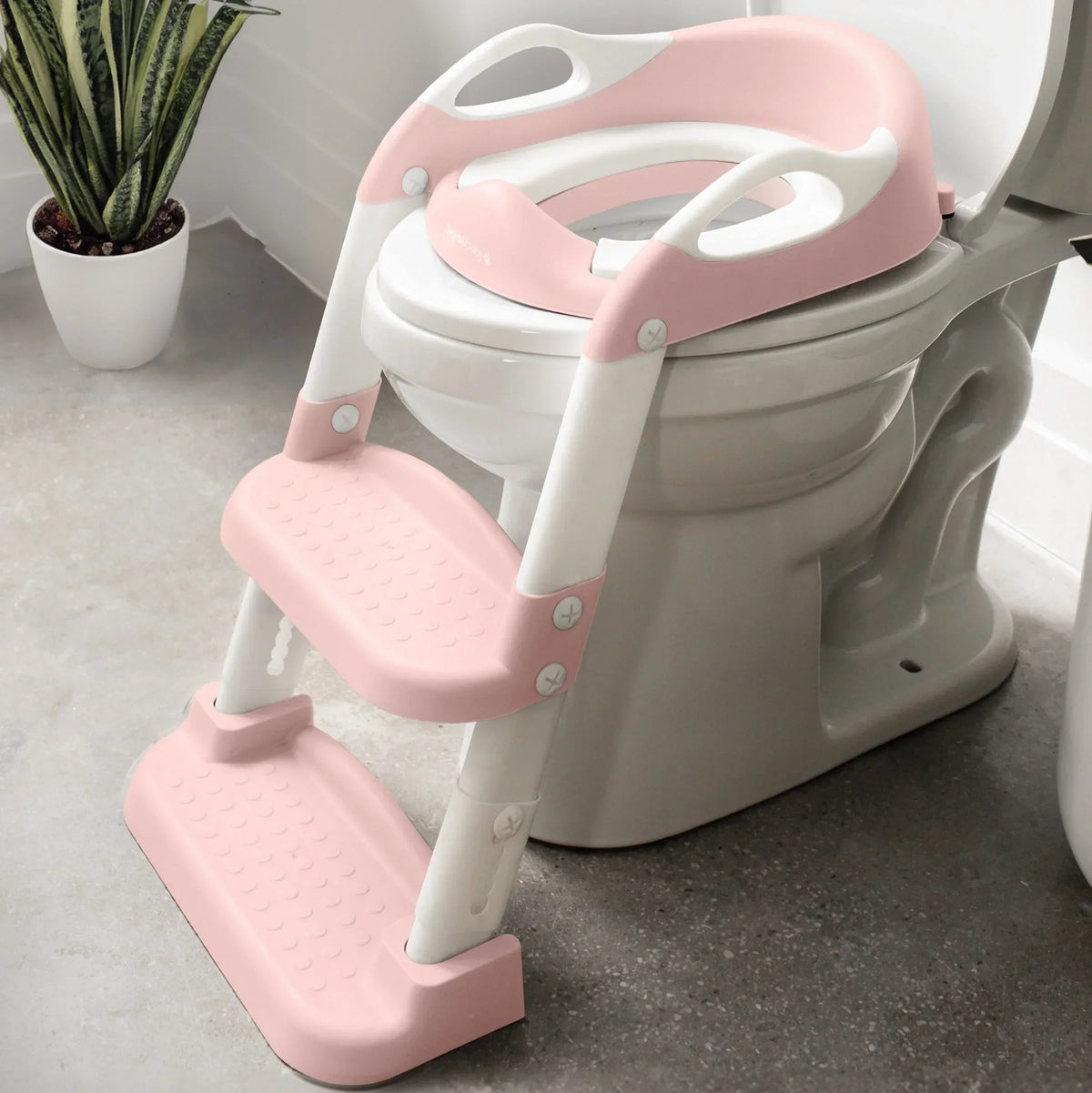 Jool Baby Potty Training Seat with 2 Step Ladder for Toddlers – Splash Guard, Adjustable Height (Gray)