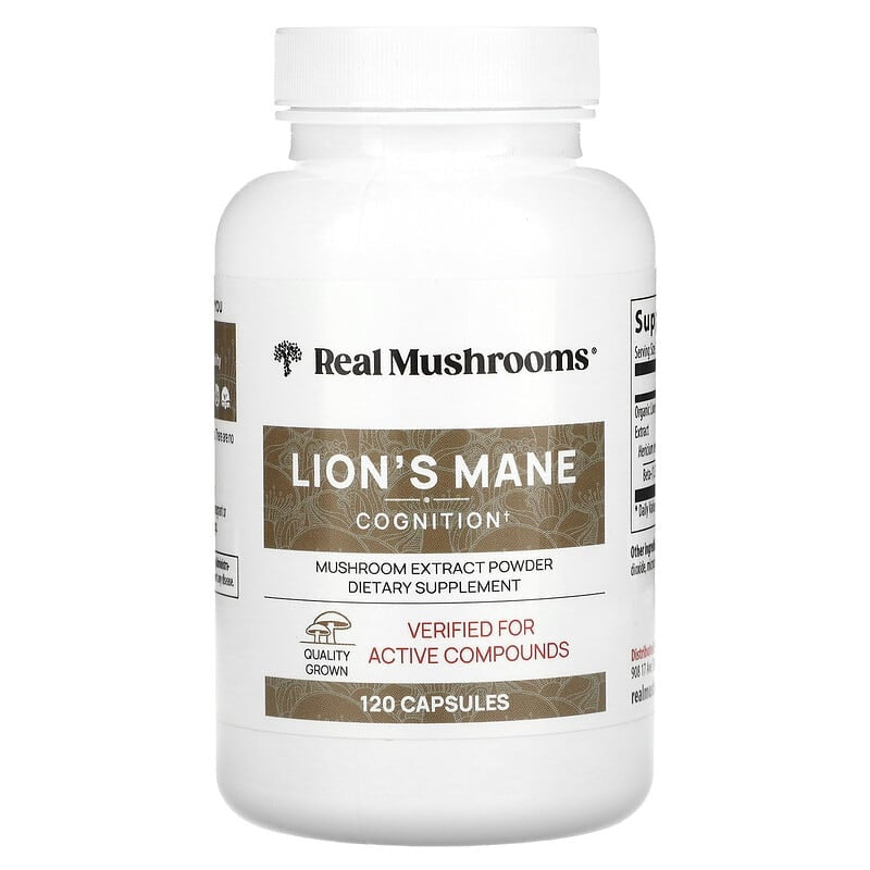 Real Mushrooms, Lion's Mane, Mushroom Extract Powder, Capsules