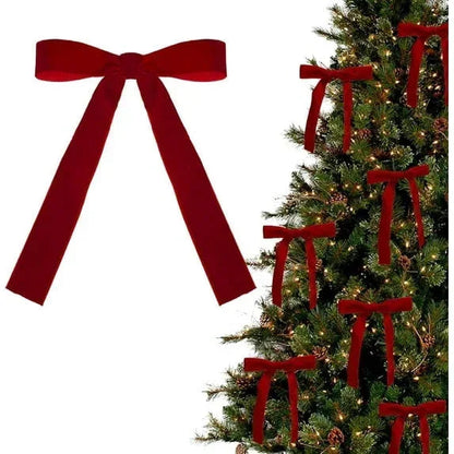 Red Velvet Christmas Bows – Set of 12 Premade Holiday Bows for Wreaths, Christmas Tree, Garland, Gift Wrapping, Indoor & Outdoor Decorations
