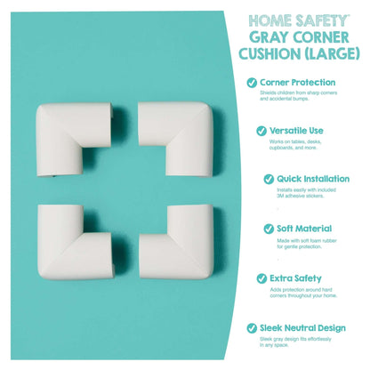 Regalo Corner Cushion for Child Safety - Grey - 4 Pack