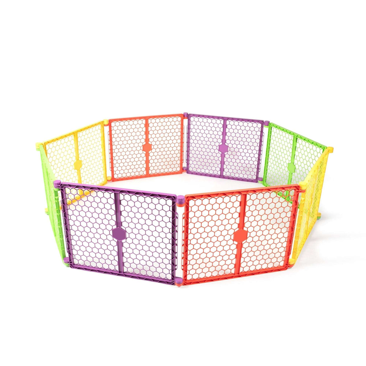Regalo XL 2-in-1 Baby Safety Gate and Play Yard, Extra-Wide Configurable Panels, 260-Inch Coverage, Ages 6–24 Months, Multi-Color