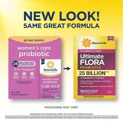 Renew Life Ultimate Flora Women’s Care Probiotic, 25 Billion CFU, 90 Count