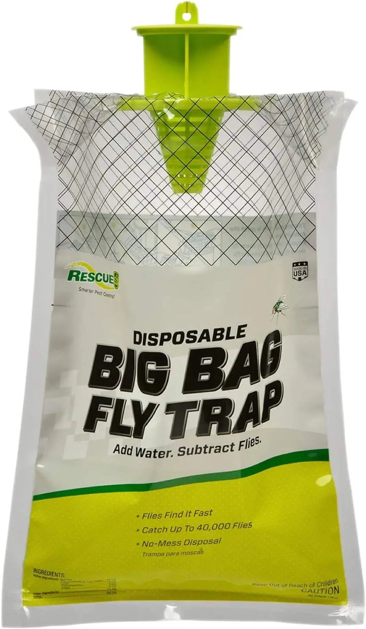 Rescue! Big Bag Fly Trap Disposable, Resin, 1 Pack
