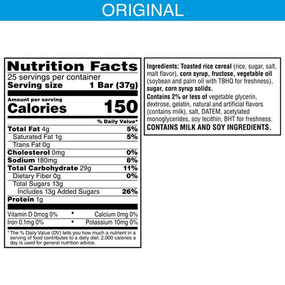 Rice Krispies Treats Original Snack Bars, 25 ct.