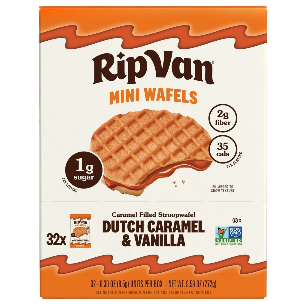 Rip Van Mini Wafels, Dutch Caramel and Vanilla, 0.30 oz, 32-count
