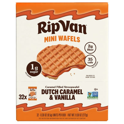 Rip Van Mini Wafels, Dutch Caramel and Vanilla, 0.30 oz, 32-count