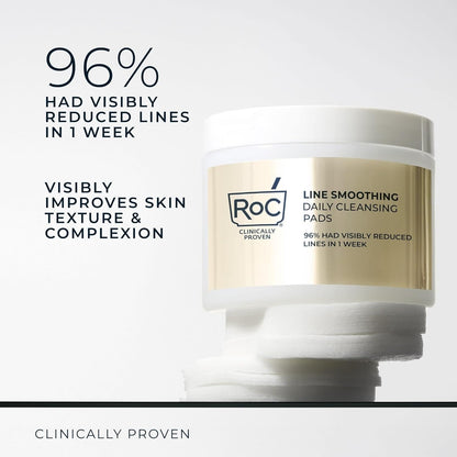 RoC Resurfacing Disks, Hypoallergenic Exfoliating Makeup Remover Pads Oil-Free Daily Cleanser, 28 Ct