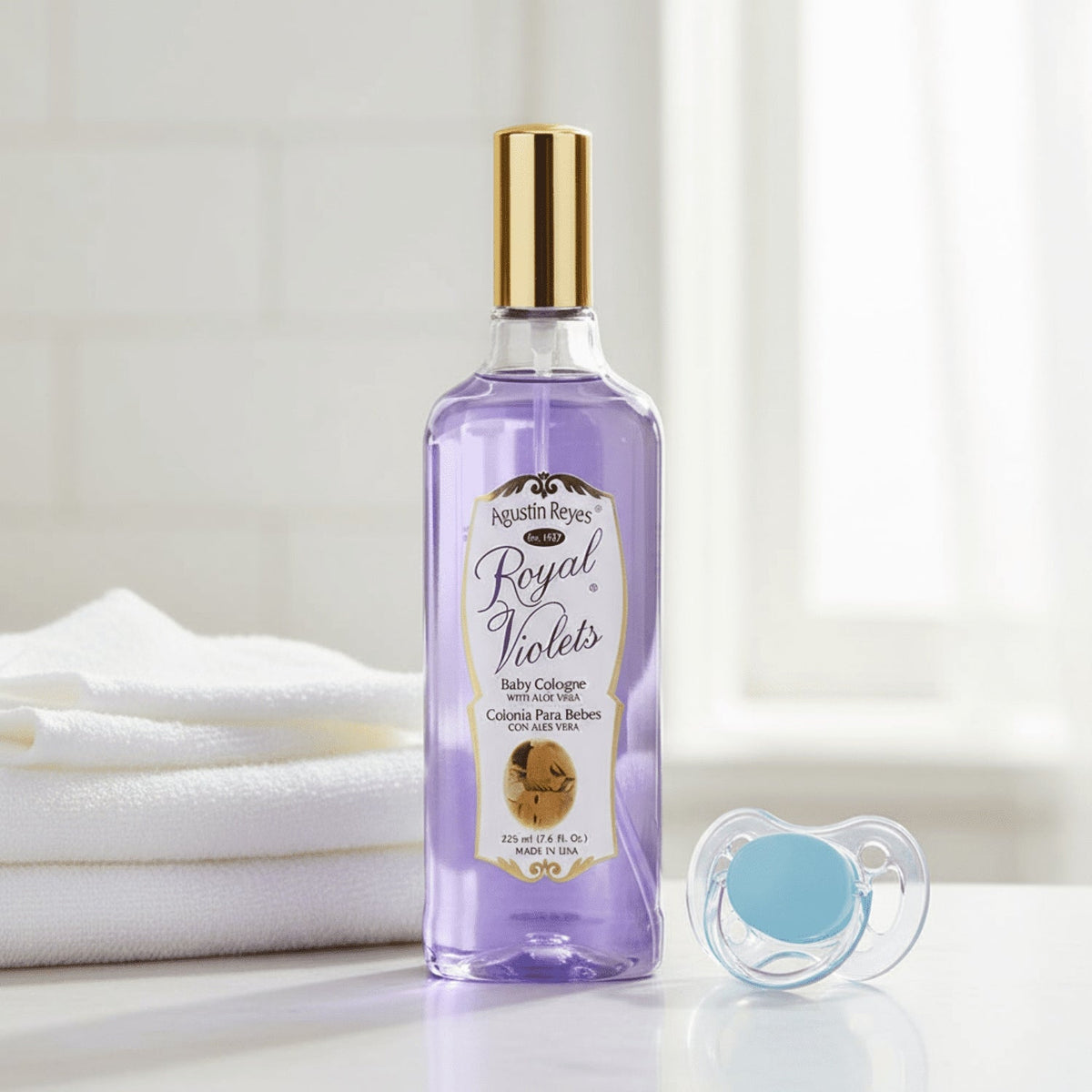 Royal Violets Baby Cologne with Aloe Vera for Baby Sensitive Skin, 7.6 fl oz, Bottle
