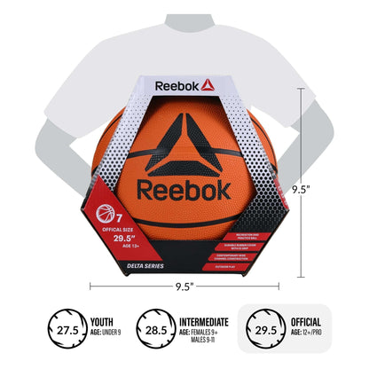 Reebok Delta Outdoor Rubber Basketball, Offical Game Size 7 (29.5 in)