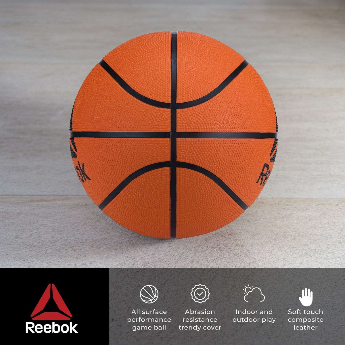 Reebok Delta Outdoor Rubber Basketball, Offical Game Size 7 (29.5 in)