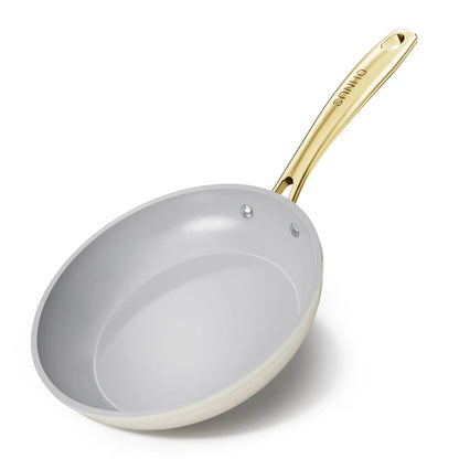 Sanho Ceramic Nonstick Fry Pan Set, 2-Piece (8 & 10 inch) Skillets, Diamond-Titanium Coating, Oven & Induction Safe, Non-Toxic