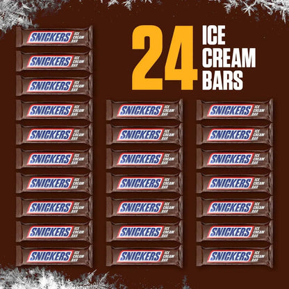 SNICKERS Chocolate Caramel Peanut Butter Ice Cream Bars, Frozen, 2 oz., 24 ct.