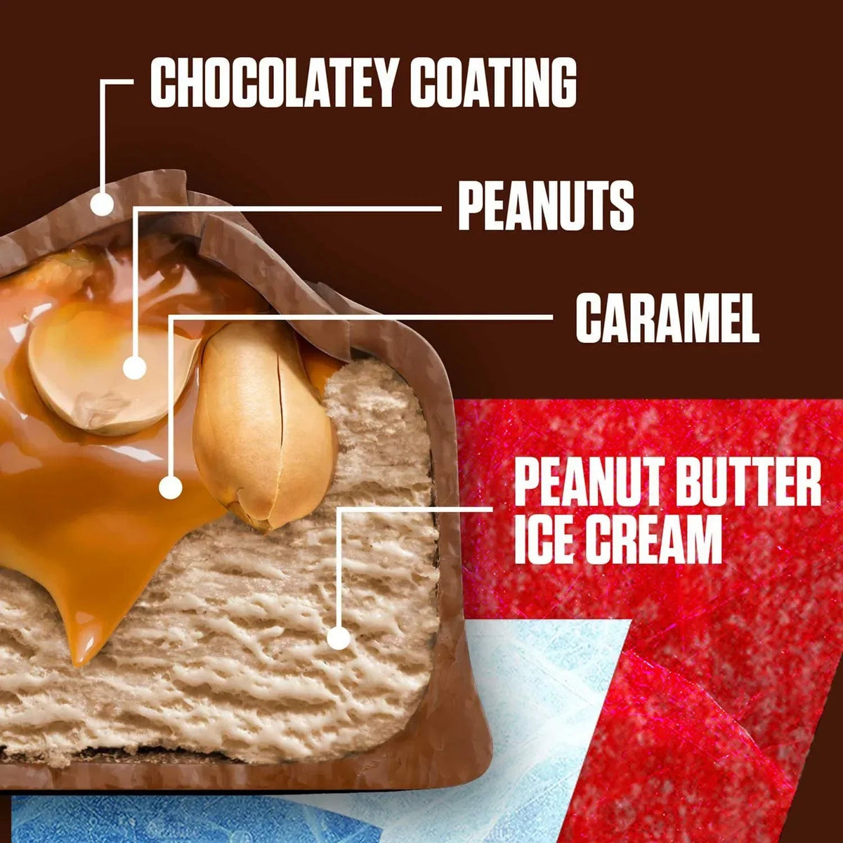 SNICKERS Chocolate Caramel Peanut Butter Ice Cream Bars, Frozen, 2 oz., 24 ct.